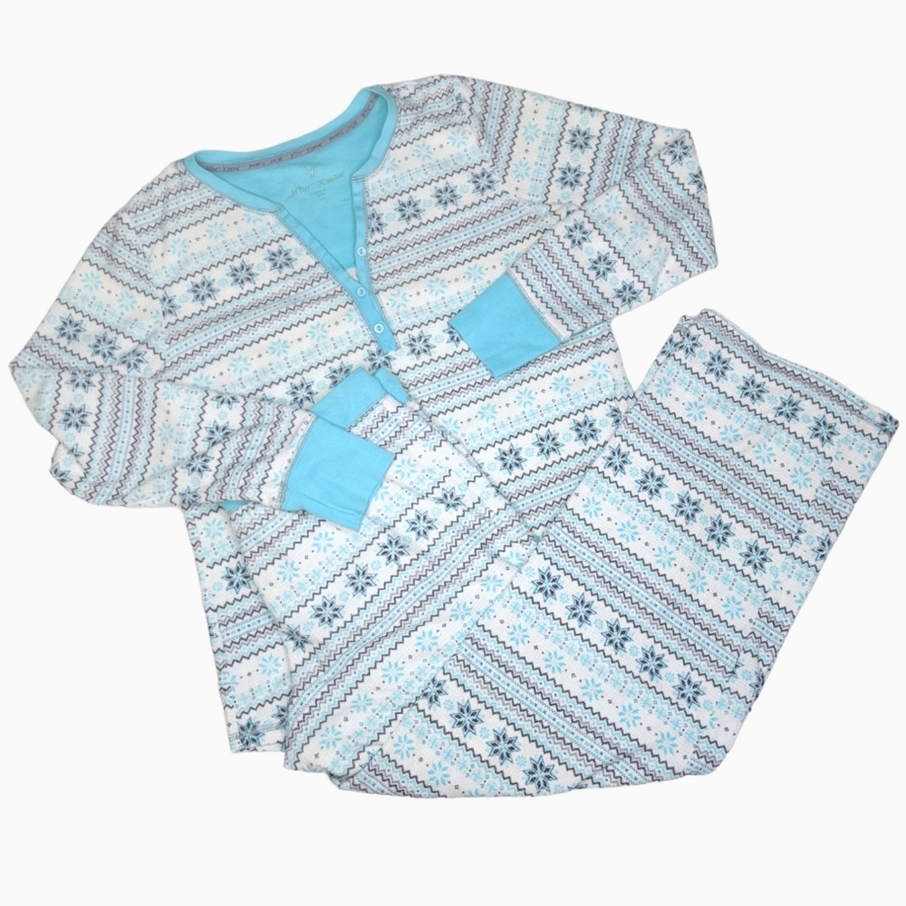 BETSEY JOHNSON Fair Isle Henley Top Pajama Set Sz M